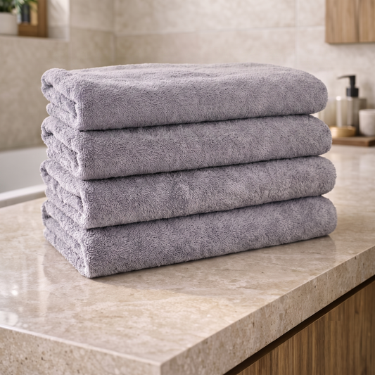 Set van 4 stuks: Badhanddoek 100x150cm - Grijs