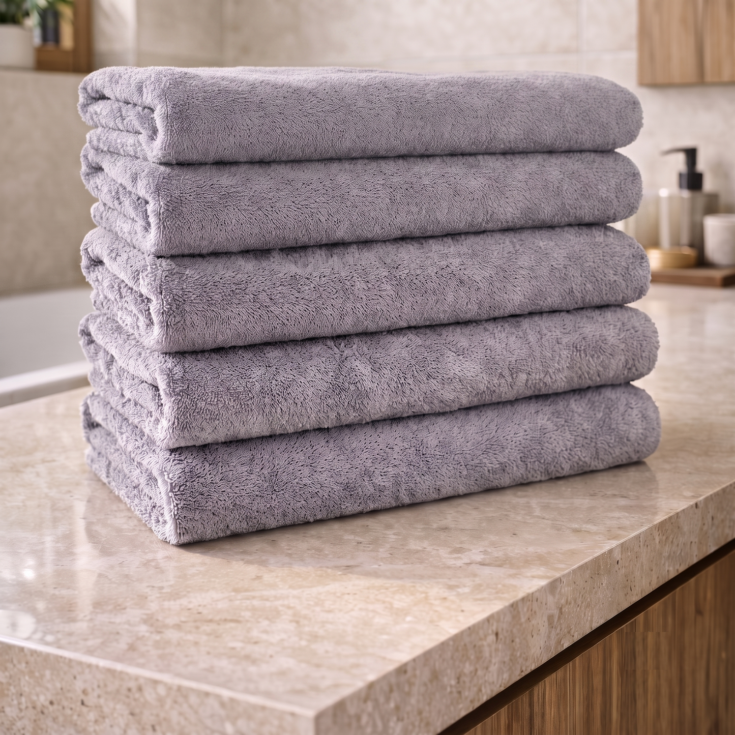 Set van 6 stuks: Badhanddoek 100x150cm - Grijs