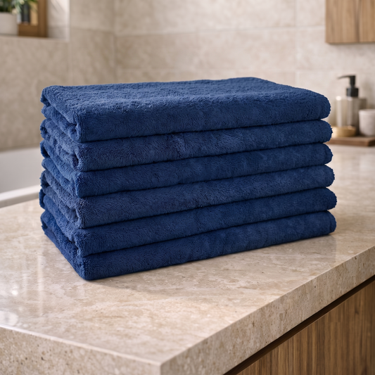 Set van 6 stuks: Badhanddoek 100x150cm - Navy